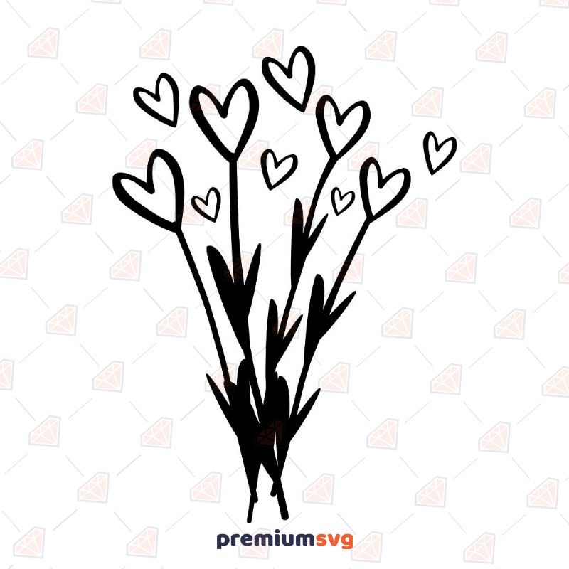 Floral Heart Svg Plant and Flowers Svg
