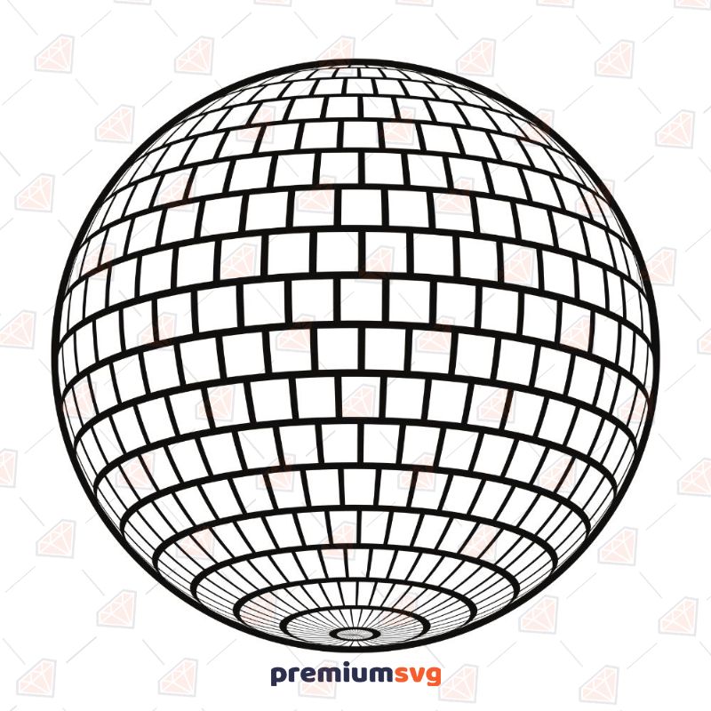 Party Ball Outline SVG, Party Ball Vector Instant Download Vector Objects Svg