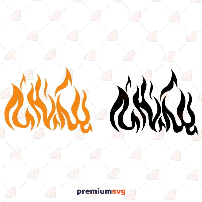 2 Fires Clipart SVG, Fire Bundle SVG Instant Download Drawings Svg