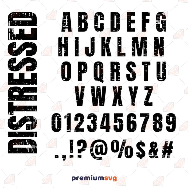 Distressed Font SVG, Instant Download Education Svg