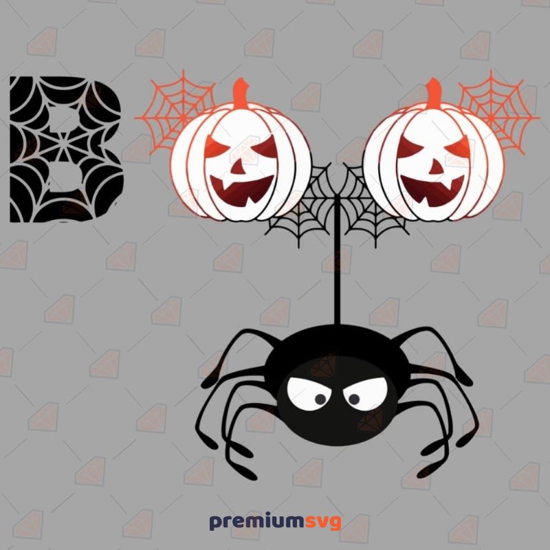 Boo Spider SVG, Boo Halloween Digital Download Halloween SVG Svg