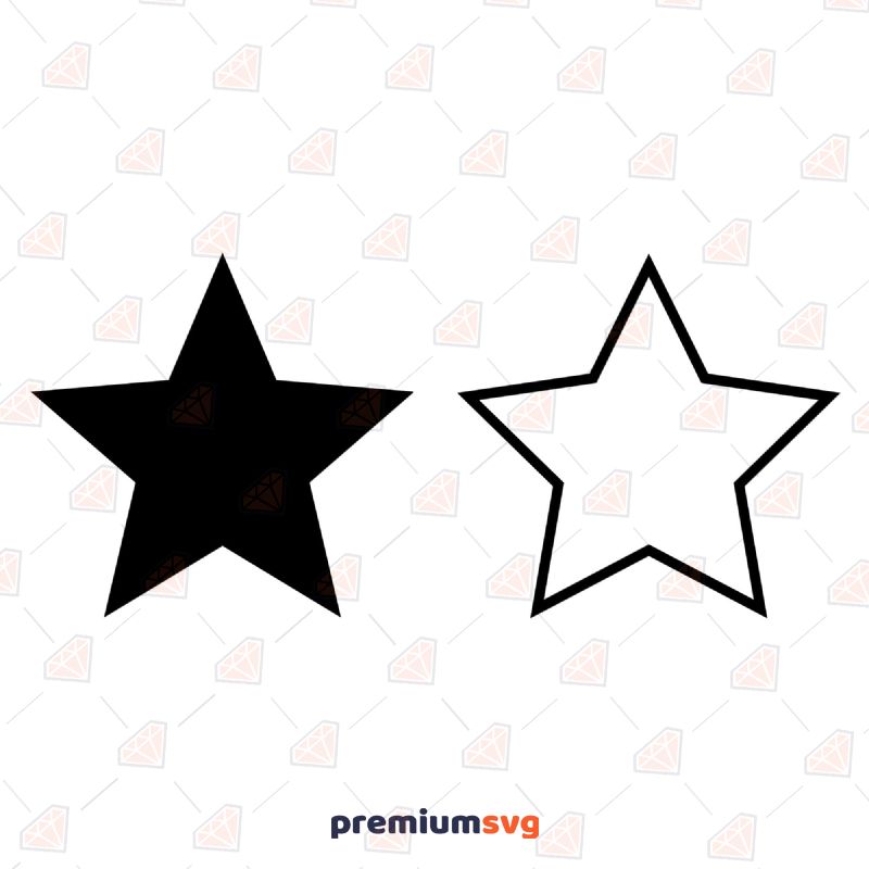 Stars and Star Outline SVG Cut File, Instant Download Geometric Shapes Svg