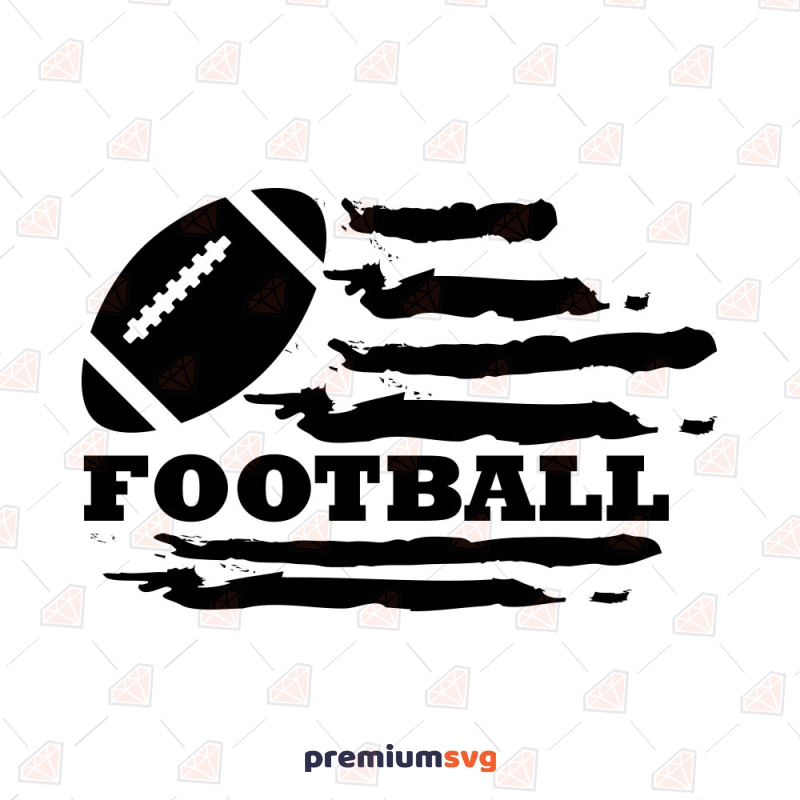 American Football With Flag SVG Cut File Football SVG Svg