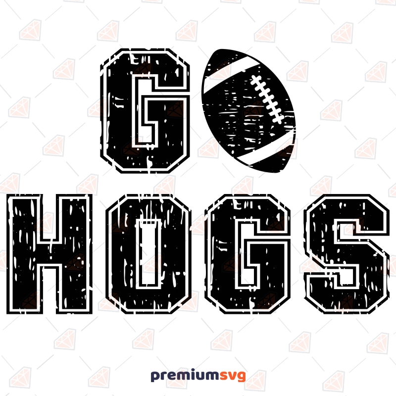 Go Hogs with Ball SVG, Arkansas Razorback SVG Football SVG Svg
