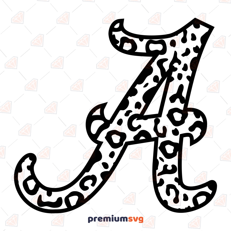 Alabama Logo with Black Leopard SVG, Leopard Logo Alabama Vector Files Drawings Svg