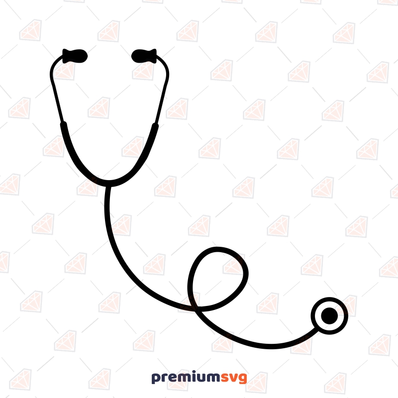 Basic Stethoscope SVG File, Stethoscope Vector Instant Download Medical Equipment Svg