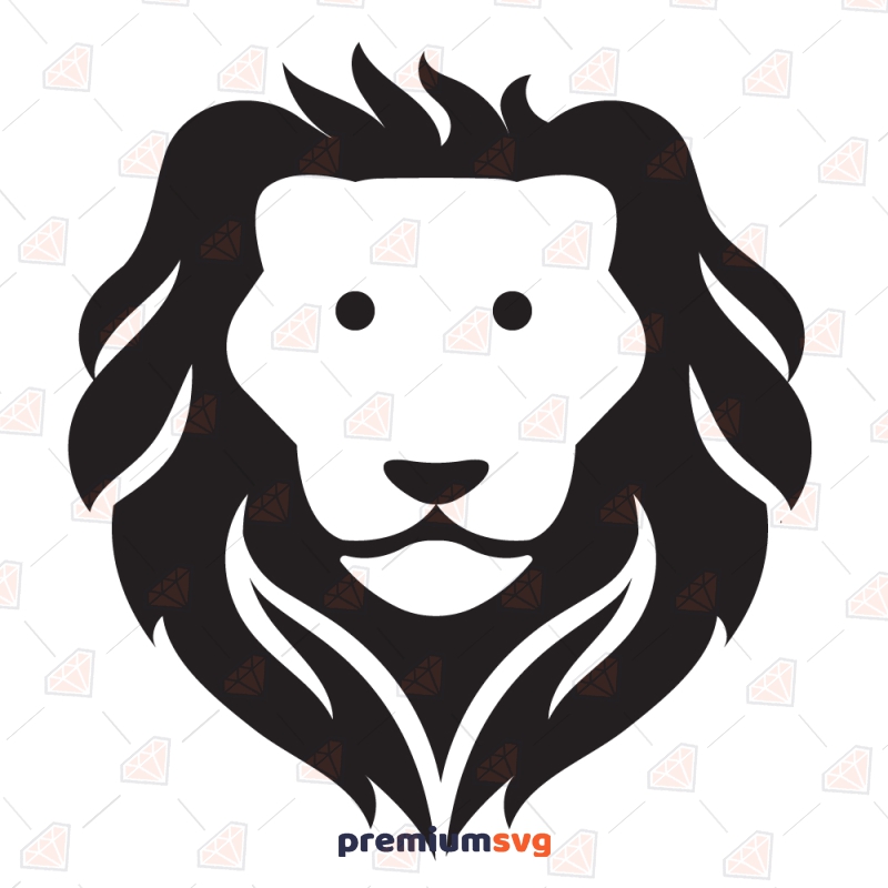 Basic Lion Head Silhouette SVG File Wild & Jungle Animals SVG Svg