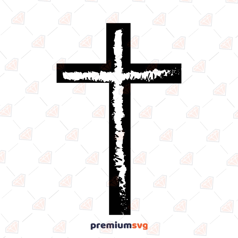 Grunge Cross SVG File, Distressed Cross Instant Download Christian SVG Svg