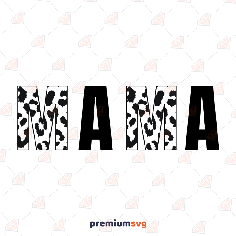 Mama ACDC Cow Print PNG