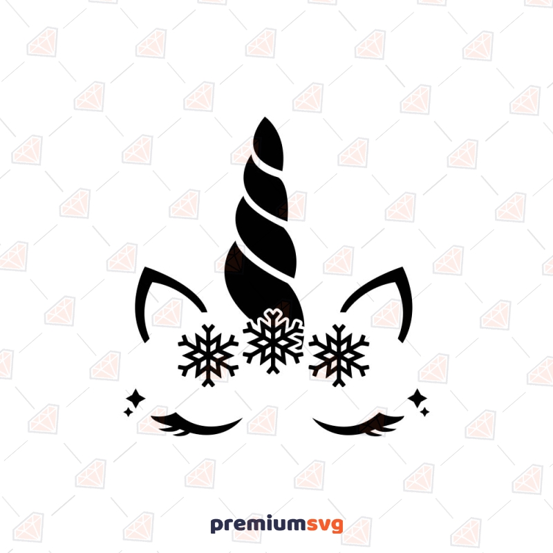 Winter Unicorn SVG Cut File, Cute Unicorn Clipart Christmas SVG Svg