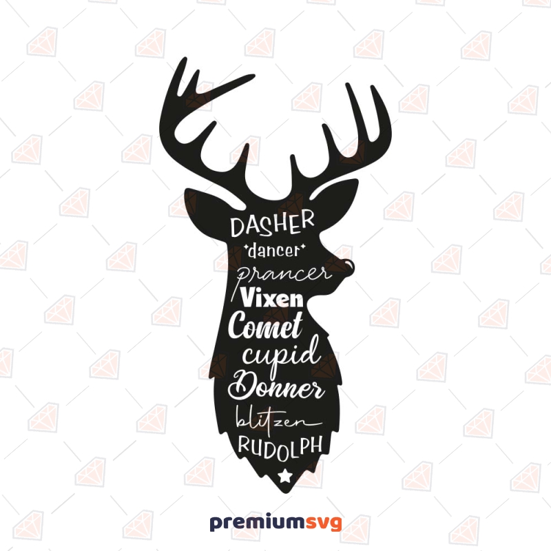 Dasher Dancer Prancer Vixen Moscato with Deer SVG Christmas SVG Svg