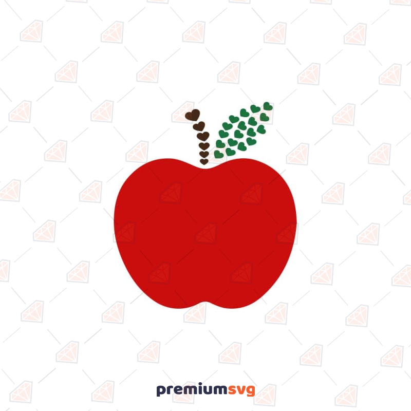 Apple Made Hearts SVG, Hearted Apple SVG Cut File Fruits and Vegetables SVG Svg