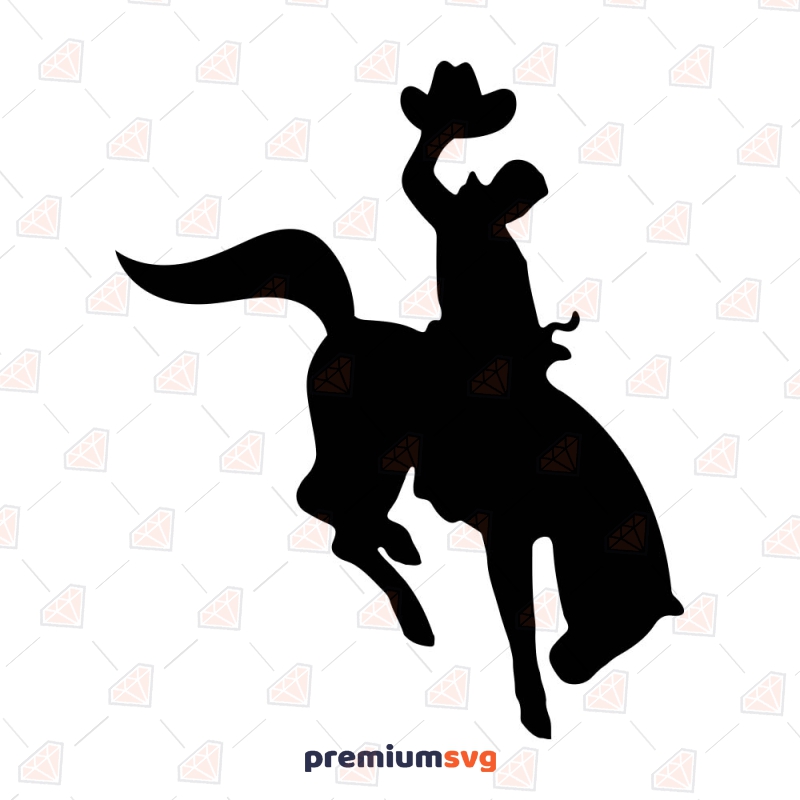 Cowboy Riding Horse SVG, Cowboy Riding Horse Clipart Files Drawings Svg
