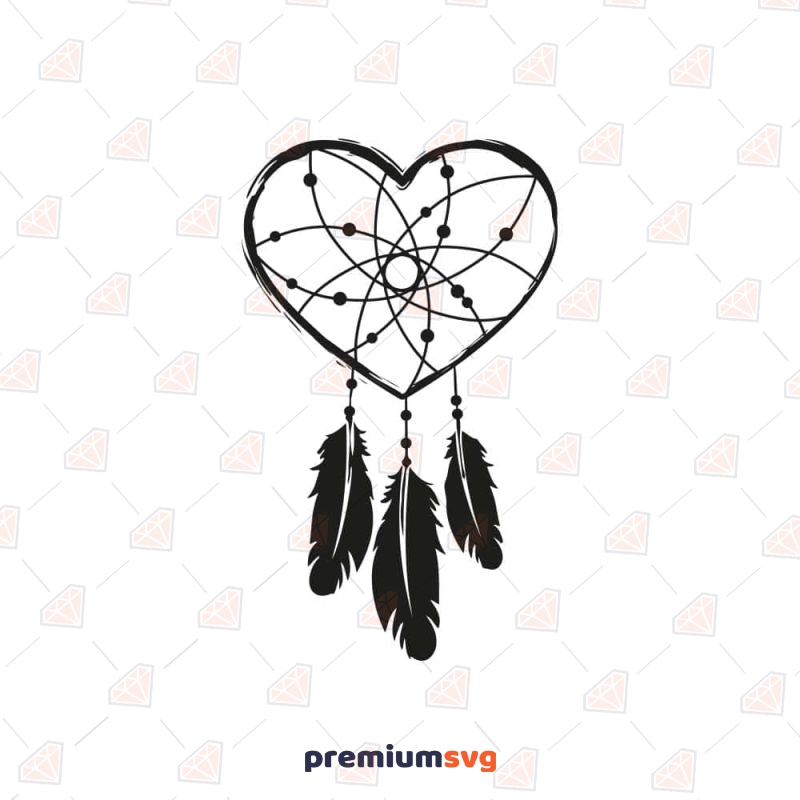 heart dreamcatcher drawings