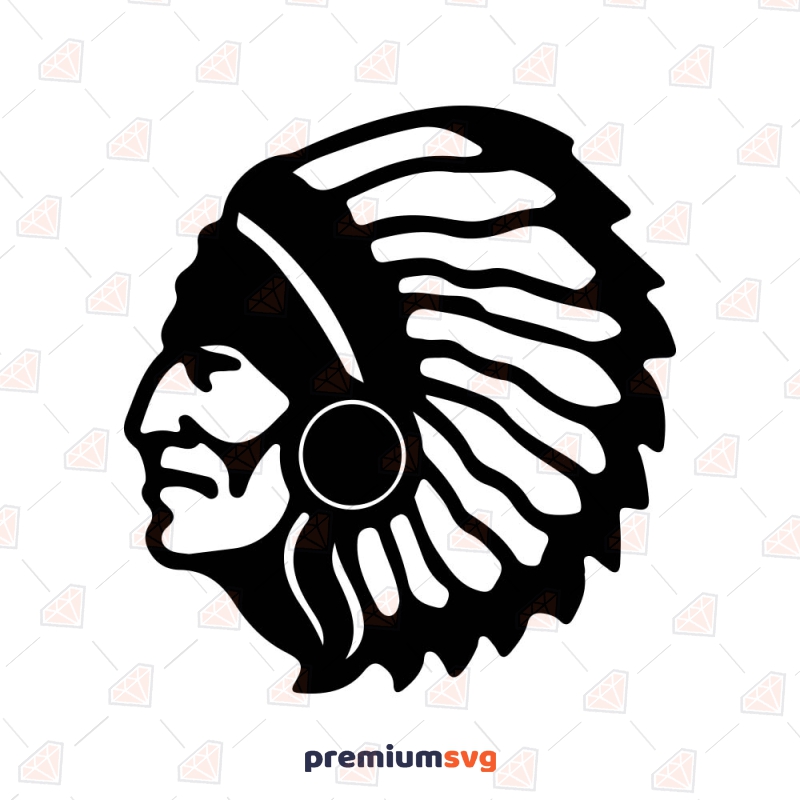 Indian Warrior SVG, Indian Chief Head SVG Drawings Svg