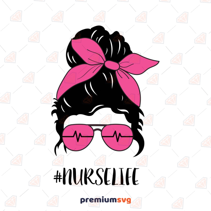 Nurse Messy Bun SVG