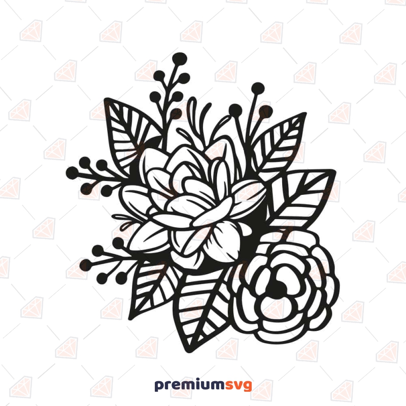 Rose Flower SVG Vector, Rose SVG For Cricut Instant Download Plant and Flowers Svg