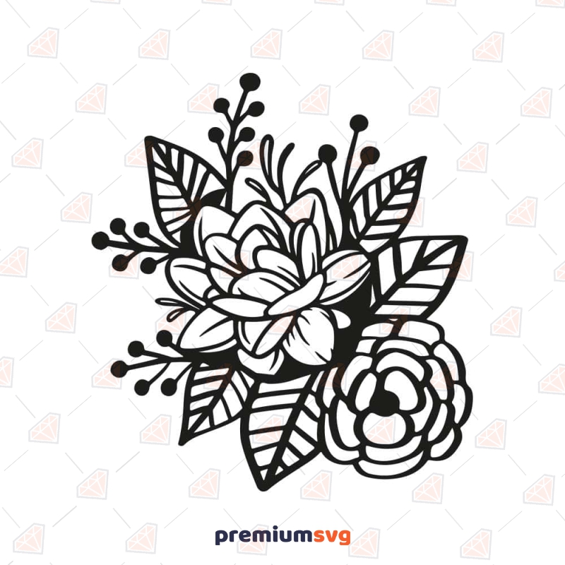 Rose Svg Silhouette Flower Cricut Clipart Png Stencil