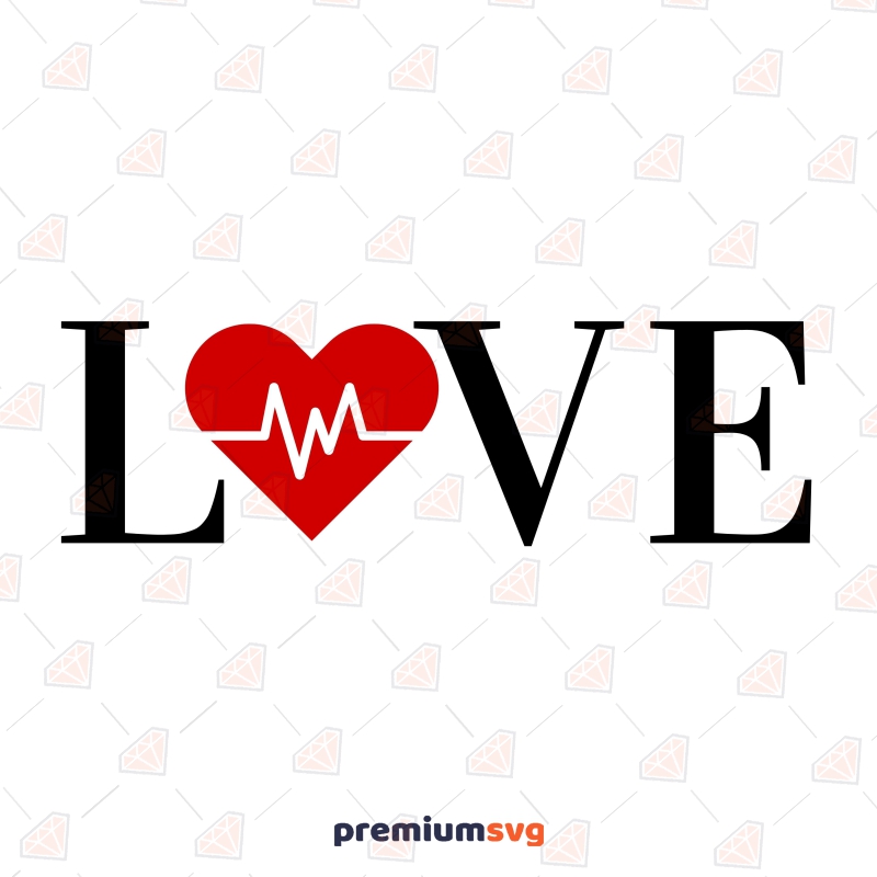 Heartbeat Love SVG Design, Valentine's Day SVG Valentine's Day SVG Svg