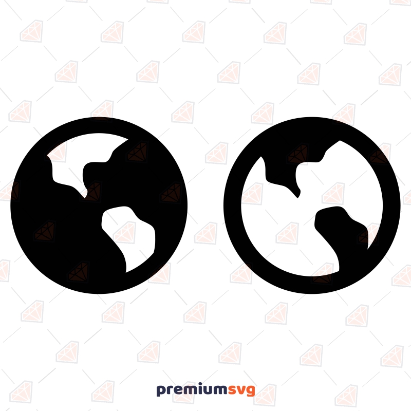Earth SVG Icon, Black and White Earth Clipart Icon SVG Svg