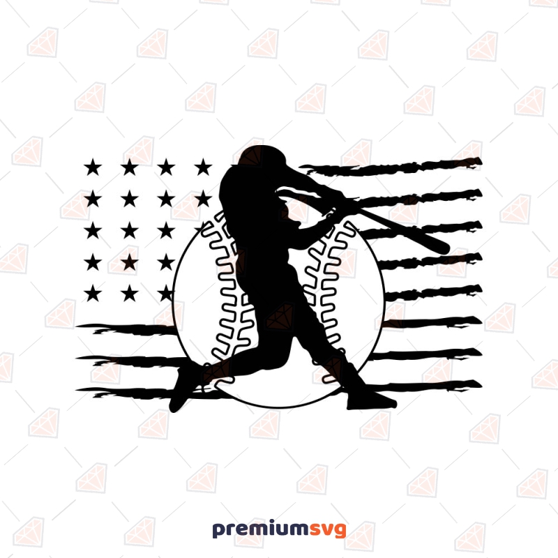Baseball American Flag SVG, Instant Download Baseball SVG Svg