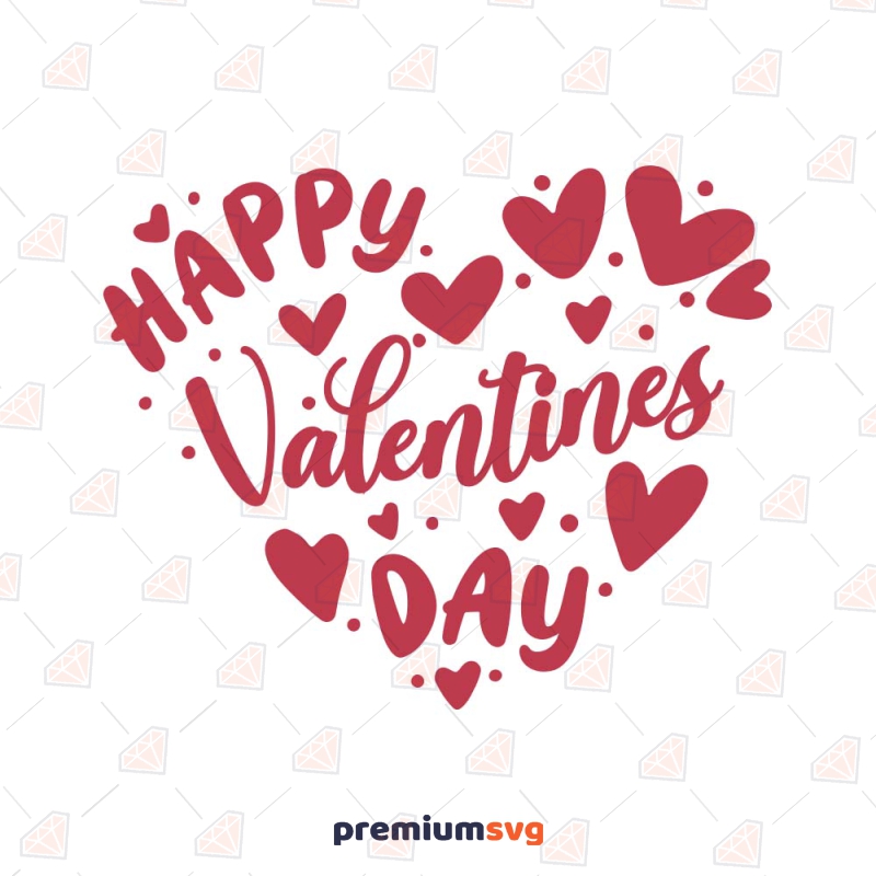 Happy Valentine's Day Heart SVG, Instant Download Valentine's Day SVG Svg