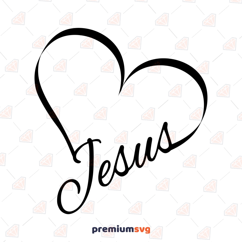 Jesus Love SVG Cut File, Christian Heart SVG Christian SVG Svg