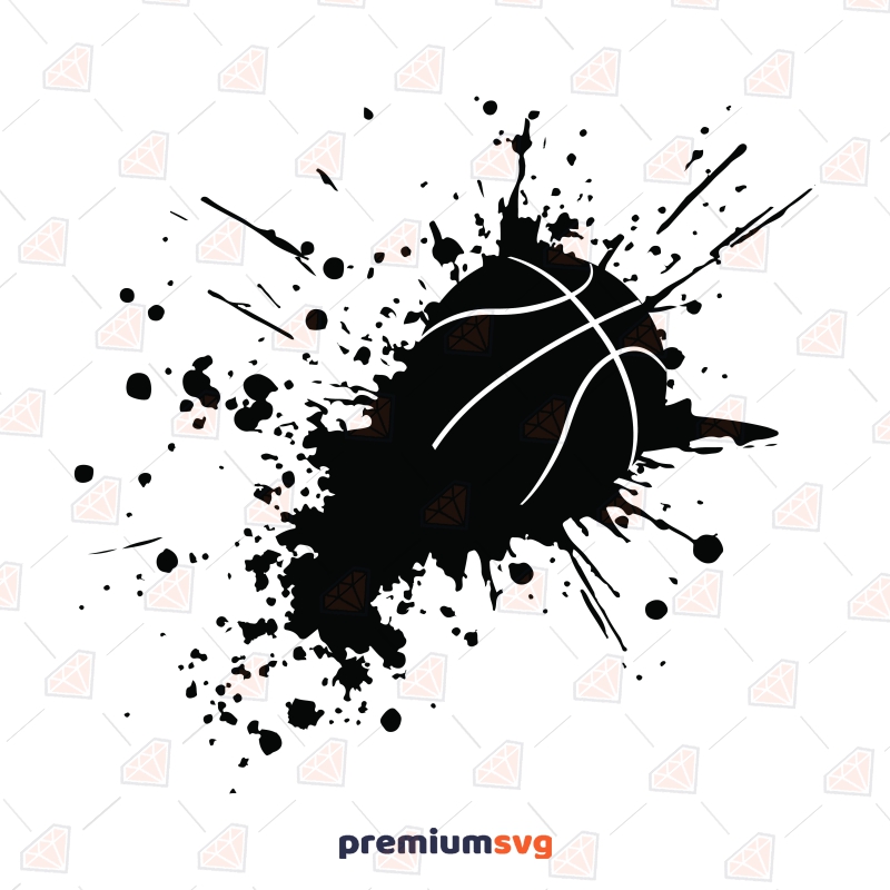 Basketball Splatter SVG Cut File, Instant Download Basketball SVG Svg