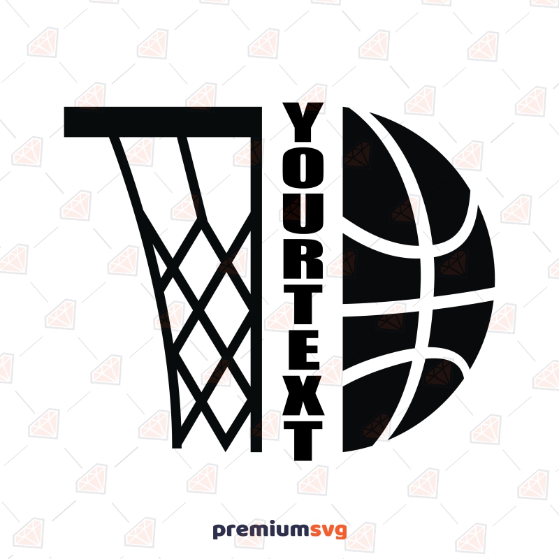 Half Basketball Hoops Monogram SVG Cut File Basketball SVG Svg