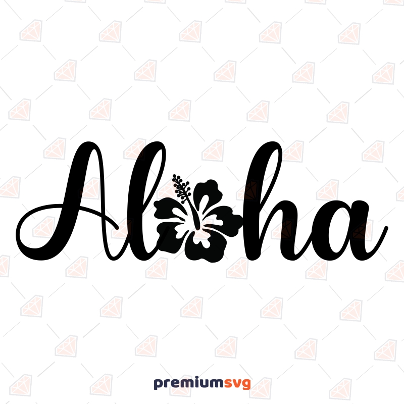 Aloha Black Lettering SVG, Hawaii SVG Cut File USA SVG Svg