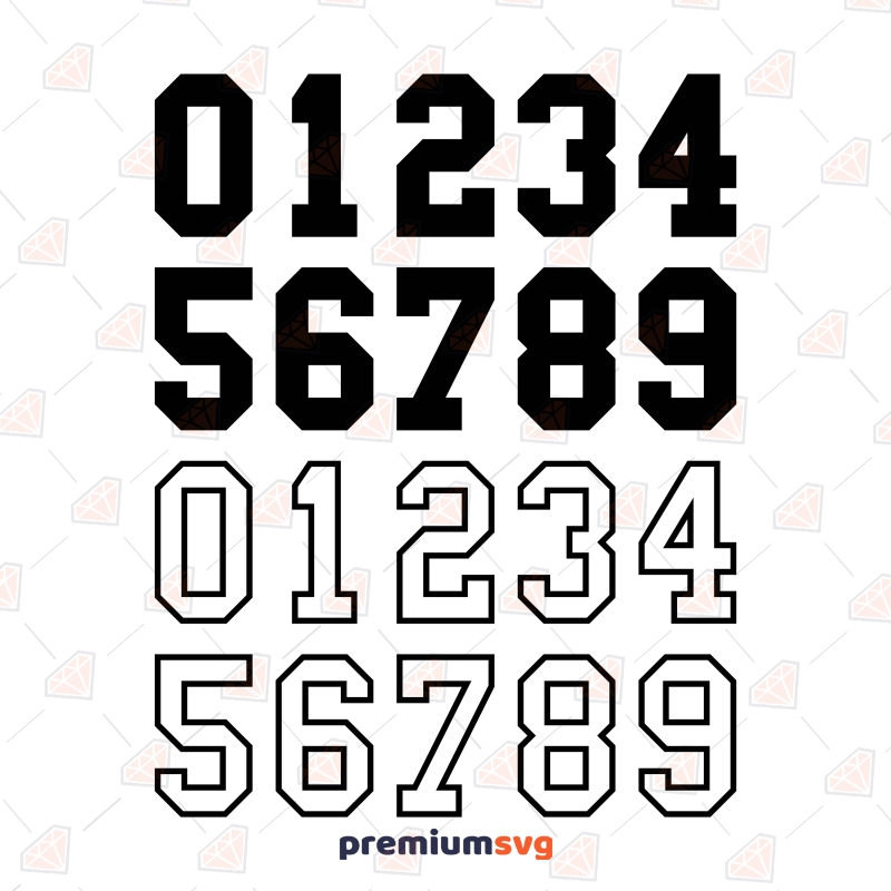 Sport Numbers Svg Cut File Black Numbers Svg Bundle Premiumsvg