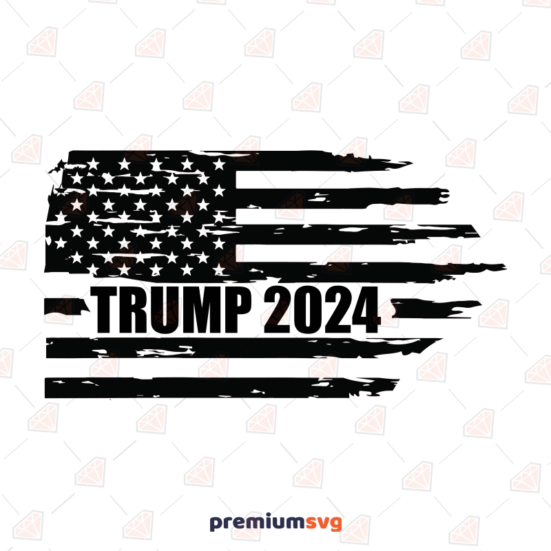 Trump 2024 Distressed USA Flag, USA Flag Trump 2024 Instant Download