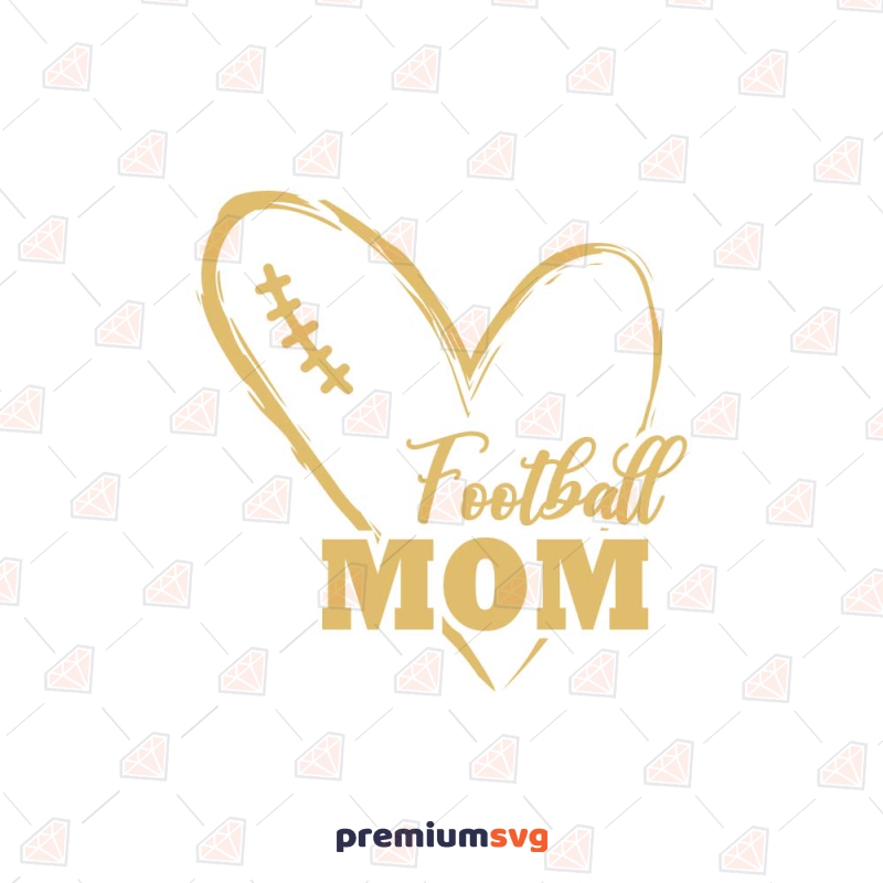 Football Mom Heart Ball SVG Cut File Football SVG Svg