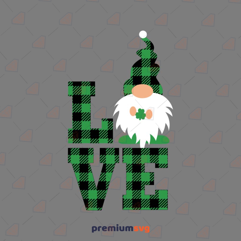Love St Patrick's Day Gnome SVG, Clover SVG Vector Files St Patrick's Day SVG Svg