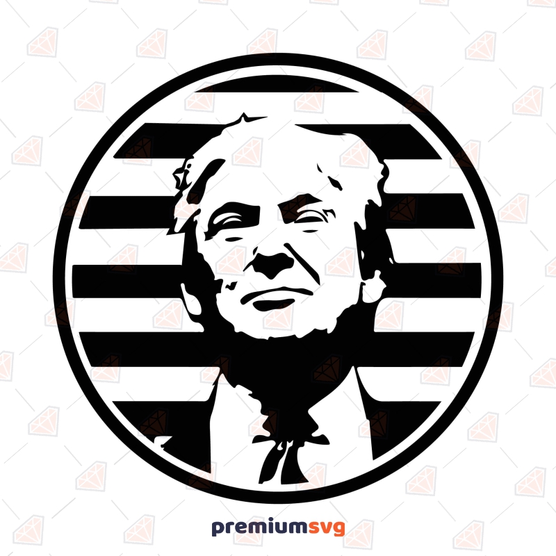 Trump Silhouette in Circle SVG USA SVG Svg