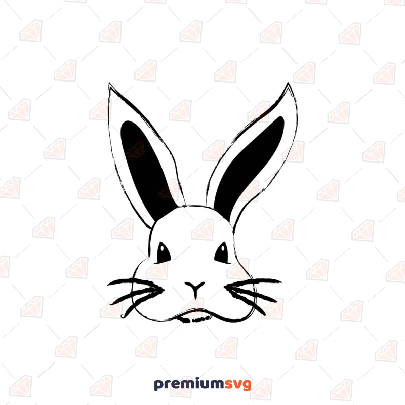 Hand Drawn Rabbit SVG, Easter Bunny SVG File Easter Day SVG Svg