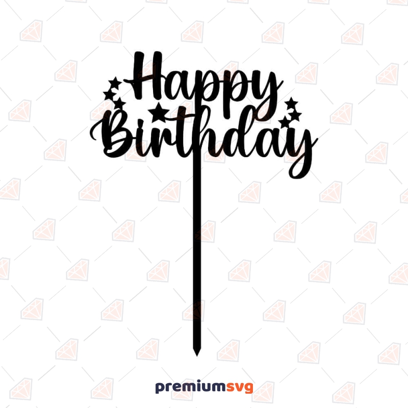 Happy Birthday Topper Star SVG & DXF Cut | PremiumSVG