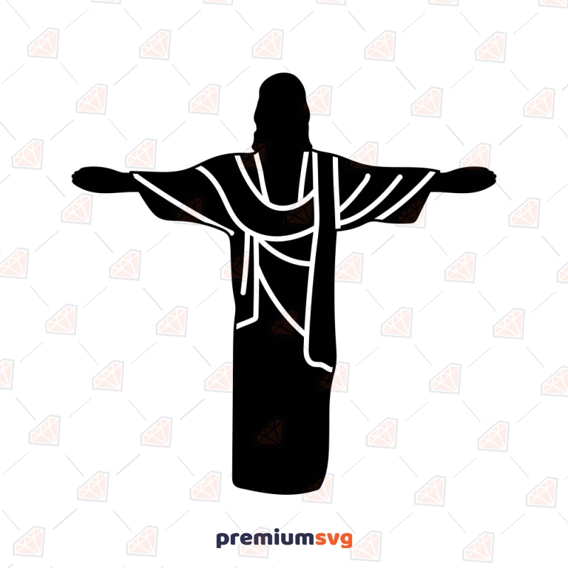 Jesus Silhouette SVG Cut & Clipart File, Jesus SVG Vector Christian SVG Svg