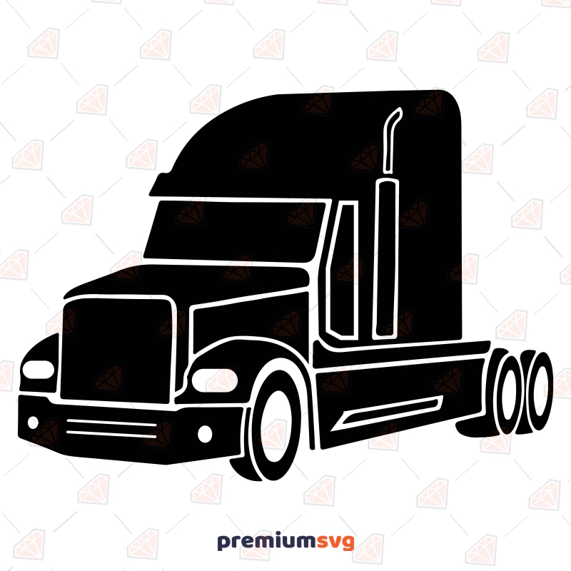 Semi Truck Silhouette SVG Cut File Transportation Svg