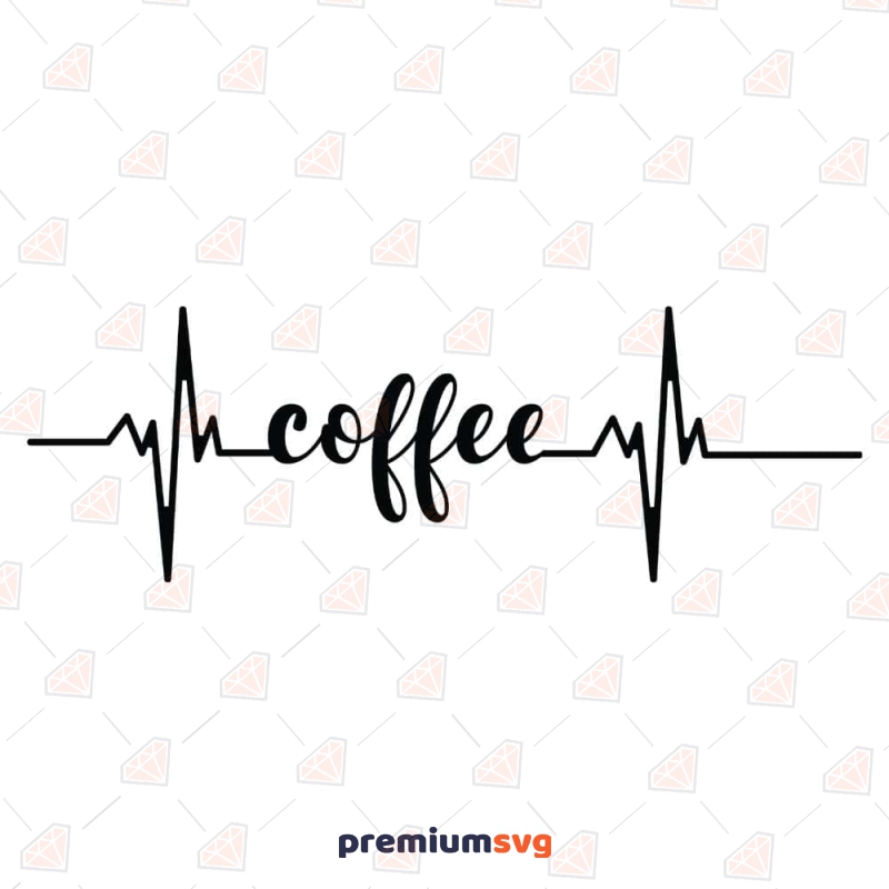 Coffee Heartbeat SVG Cut File, Coffee Lover SVG Instant Download Coffee and Tea SVG Svg