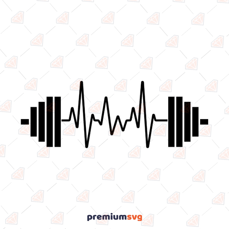 Heartbeat Weight SVG Cut File, Gym Heartbeat SVG Fitness SVG Svg