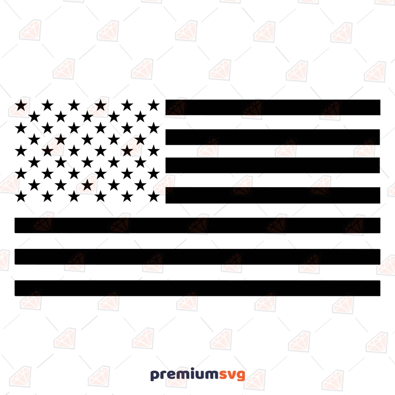 Black United States Of American Flag SVG File, USA Flag SVG USA SVG Svg