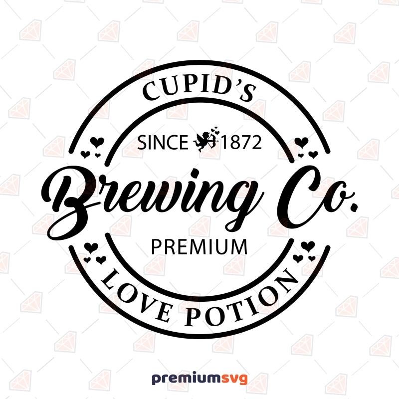 Cupid's Love Potion SVG, Brewing Co Premium SVG Valentine's Day SVG Svg