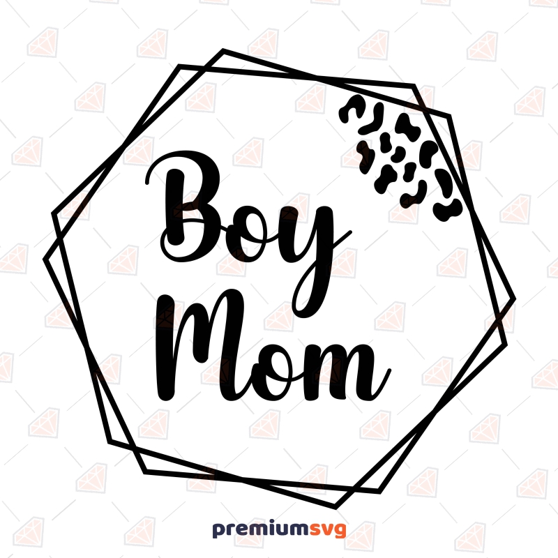 Double Hexagon Leopard Boy Mom SVG T-shirt SVG Svg