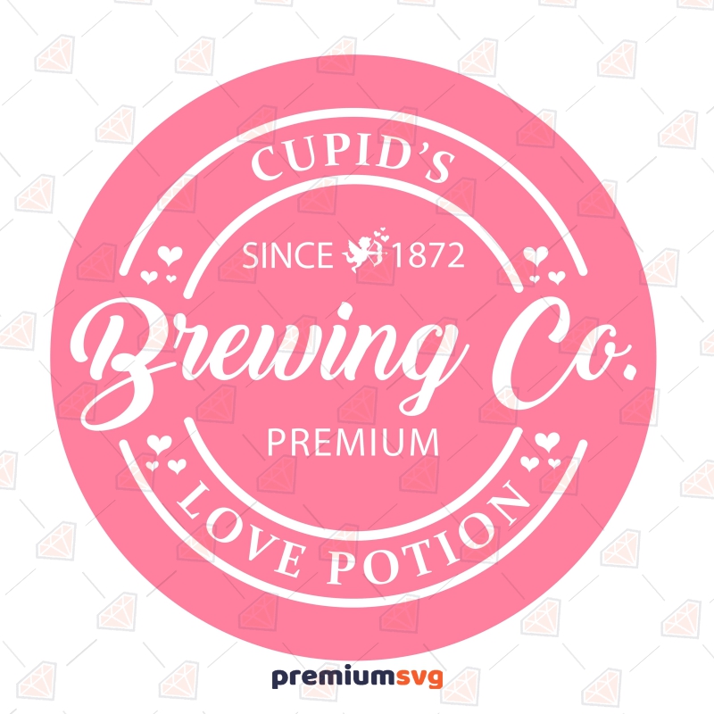 Pink Cupid's Love Portion SVG, Brewing Co SVG Valentine's Day SVG Svg