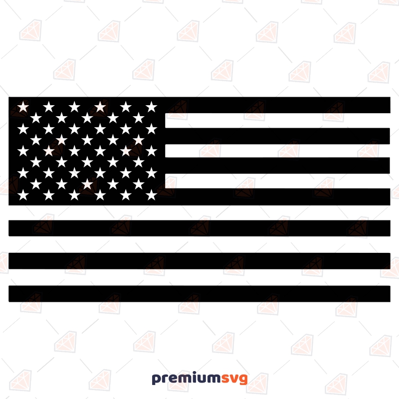 Black and White American Flag SVG, Usa Black Flag SVG Cut File USA SVG Svg