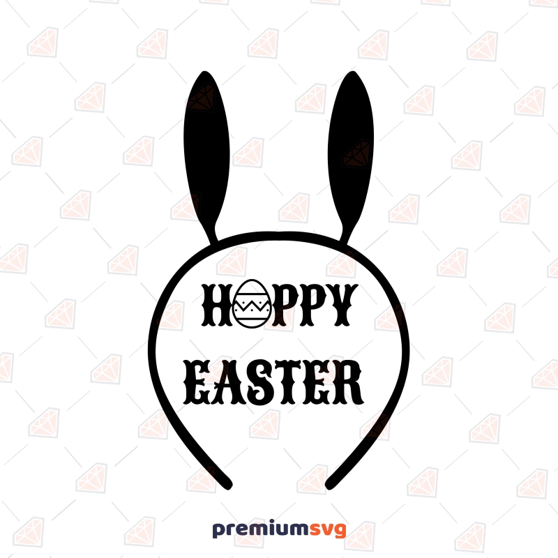 Happy Easter Hair Crown Bunny SVG Cut File Easter Day SVG Svg