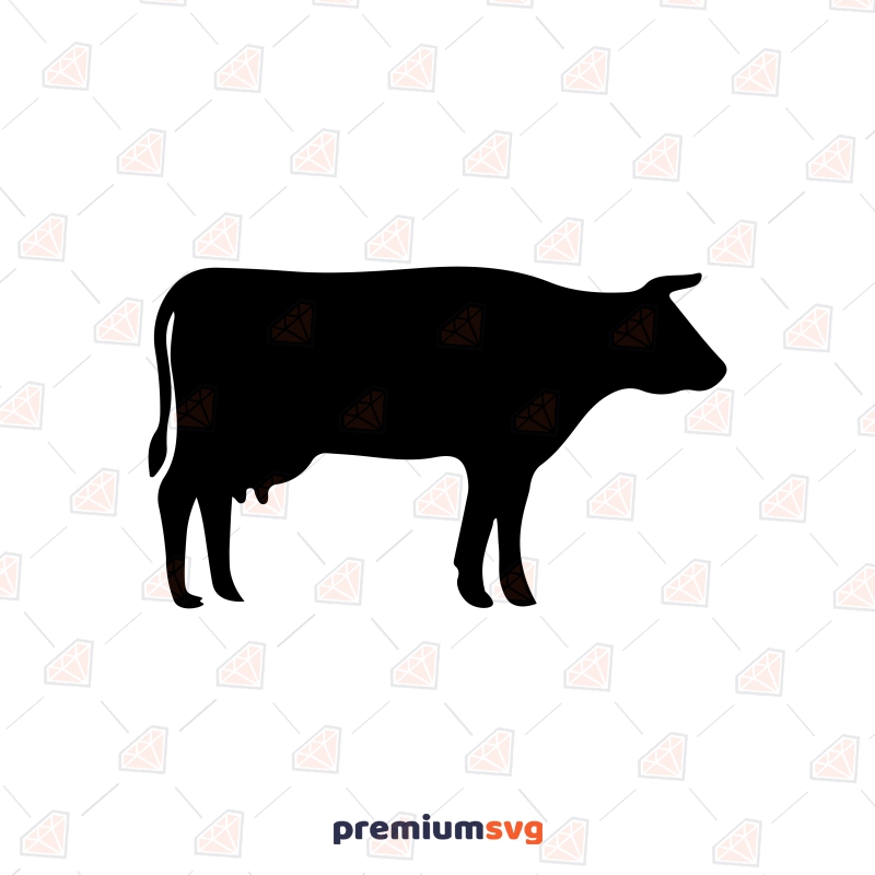 Cow Silhouette SVG Cut & Clipart Files Wild & Jungle Animals SVG Svg