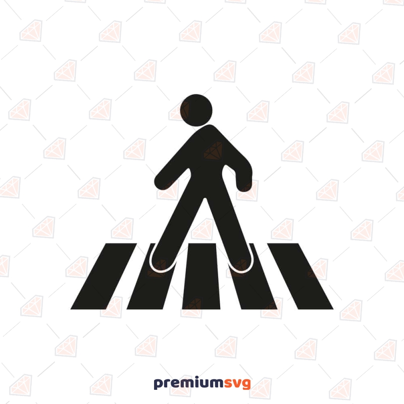 Black Crosswalk & Pedestrian Sign SVG Cut File Street Signs Svg