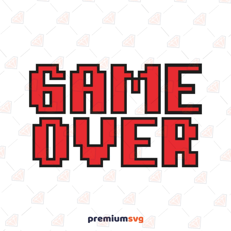 Game Over Retro Lettering SVG Cut File Gaming Svg